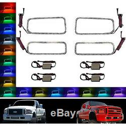 05-07 Ford F-250 Multi-Color Changing LED RGB SMD Halo Lower Headlight Rings Set