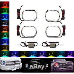 07-14 Chevy Silverado Multi-Color Changing Shift LED RGB Headlight Halo Ring Set