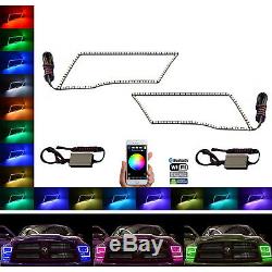 09-16 Dodge Ram Sport Multi-Color Changing LED Headlight Halo Ring BLUETOOTH Set
