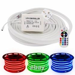 100M ROLL 220V RGB LED Neon Flex Rope Strip Light Waterproof Outdoor CHRISTMAS