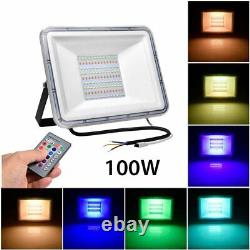 100W 50W 30W RGB LED Flood Light Outdoor Color Changing Remote Control With Memory