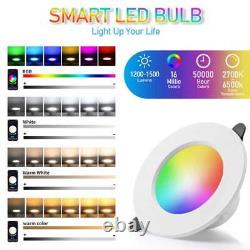 10Pcs LED Ceiling Lights RGB Colour Changing Downlight Recessed Spotlights Lamp