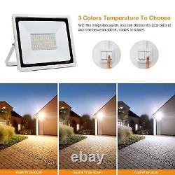 10pc 100W LED Floodlight 3 Color Changing Adjustable IP65 Waterproof Yard Garden