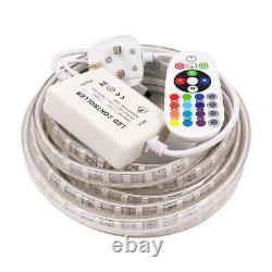 120LEDs/m RGB LED Strip Lights Tape Outdoor Xmas Rope Tube Decor Waterproof 220V
