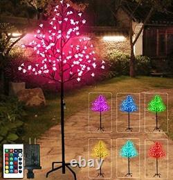128 LED Cherry Blossom Lighted Tree Color Changing Artificial Flower Bonsai T