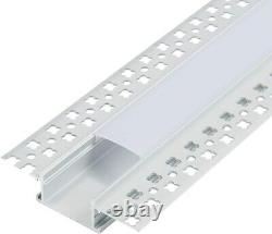 16-Pack Plaster-in LED Aluminum Profile 3.3ft/1m with Flange for LED Strip I1