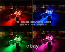 18 Color Change Led Pioneer 1000 ATV UTV Quad 4Wheeler 16pc Led Pod Light Kit