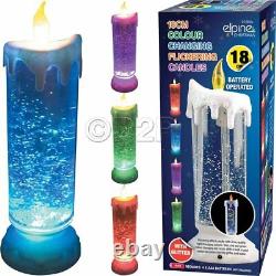 18cm Candle Flickering Glitter Led Colour Changing Flameless Snow Light