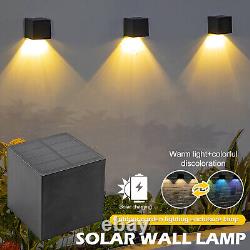 1-10PCS Solar Fence Wall Light Color Changing Waterproof Yard Garden Deck Lamp