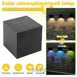 1-10pcs Solar Color Changing Wall Light Outdoor Waterproof LED Fence Stairs Lamp