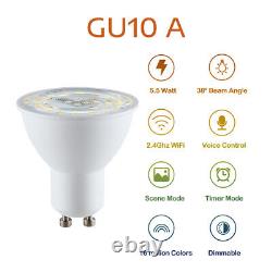 1/4 Pack GU10 LED Smart Light Bulb WiFi RGB CCT Dimmable Lamp Alexa Google Home