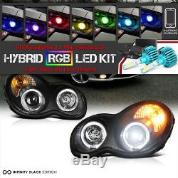 2001-2007 M-Benz W203 C-Class Halo Headlights Set COLOR CHANGING LED LOW BEAM