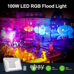 20X 100W RGB LED Flood Light Color Changing RGB Spotlight Outdoor Lamp withRemote