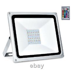 20X 50W LED Floodlight RGB Remote Color Changing Outdoor Security Garden Walkway