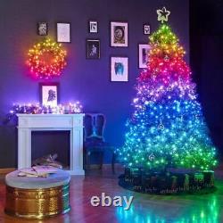 20m Smart App Controlled Twinkly Christmas Fairy Lights Black Cable