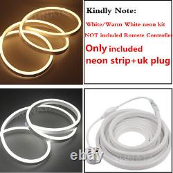 220V 240V Led Strip Neon Flex Rope Light Waterproof IP67 2835 Warm White UK plug