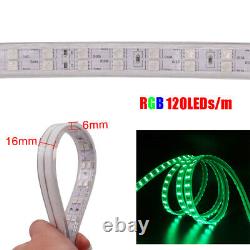 220V LED Strip Light SMD 5050 Flexible Tape Home Outdoor Lighting Rope + UK Plug