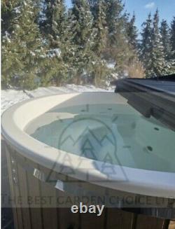 220cm King size Thermowood Fibreglass Hot tub 316ANSI heater + Jacuzzi + LED
