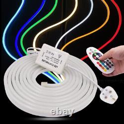 240V 220V Neon LED Strip Light RGB Flex Rope Waterproof Tape 5050 Remote Control