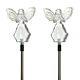 2x Solar Powered Angel With Star Landscape Garden Stake Color Changing Led Light