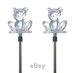 2X Solar Powered Cat Landscape Garden Stake Color Changing LED Light