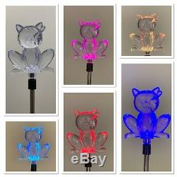 2X Solar Powered Cat Landscape Garden Stake Color Changing LED Light