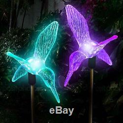 2X Solar Powered Hummingbird Landscape Garden Stake Color Changing LED Light
