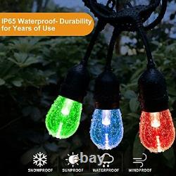 2-Pack RGB Outdoor String Lights 96ft Color Changing Patio Lights with 32 LED