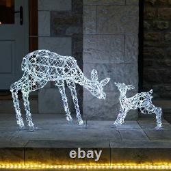 2 x Noma Outdoor Christmas Reindeer Remote Control Figures Colour Changing LEDs