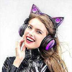 317857 Cat Ear Headphones LED High Function Wireless Color Changing AXENT WEAR