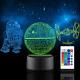 3d Led Star Wars Night Light Illusion Lamp Three Pattern And 16 Color Change Dec