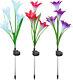 3-pack Led Solar Color Changing Lily Flower Light Garden Stake Yard Path Lamp