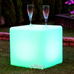 40cm Outdoor Waterproof LED Mood Cube Stool Light Up Seat Table Furniture
