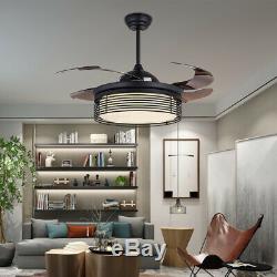 42Ceiling Fan 4 Blades LED Light 3 Speed Change and 3 Color changing WithRemote