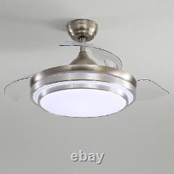 42 Ceiling Fan Light LED Chandelier Lamp with Remote Control 3-Color Changing