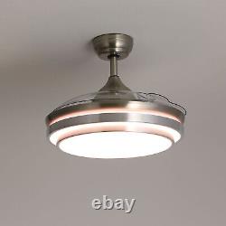 42 Ceiling Fan Light LED Chandelier Lamp with Remote Control 3-Color Changing