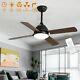 42 Ceiling Fan Light Remote Control Retro Wood Blades/3 Color Led/3 Speed/timer