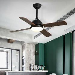 42 Ceiling Fan with Light Remote Control Wood Blades/3 Color LED/3 Speed/Timer
