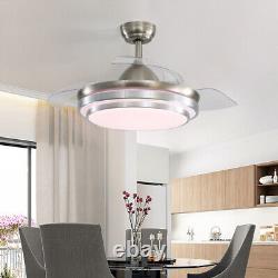 42 Invisible Ceiling Fan Light 3 Color Changing Chandelier With Remote Control