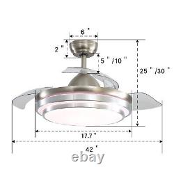 42 Invisible Ceiling Fan Light With Remote Control 3 Colour Changing LED Timer