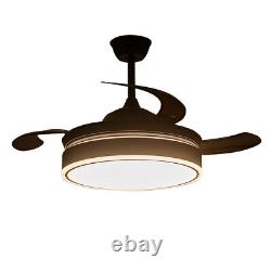 42'' LED Ceiling Fan Light Invisible Color Changing Chandelier With Remote Control