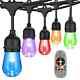 48ft Color Changing Outdoor String Lights, Rgb Cafe Led String Light With 48ft