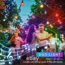 48FT Color Changing Outdoor String Lights, RGB Cafe LED String Light with 48ft