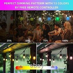 48FT Music Color Changing Outdoor String Lights-Patio Lights 16 LED BulbsAVEV