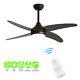 48 Walnut Wood Blades Ceiling Fan With Light Remote Control/3 Color Led/3 Speed