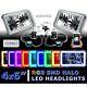 4x6 Bluetooth Color Change Rgb Smd Halo Angel Eye Headlight Led Light Bulb Pair