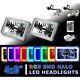 4x6 Ir Color Change Rgb Smd Halo Angel Eye Headlight 24w 6k Led Light Bulb Pair