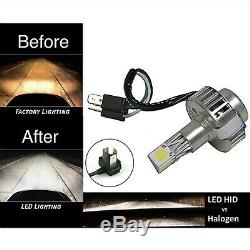 4X6 RGB COB Color Changing Halo Headlight 6K LED H4 Light Bulb Headlamp Pair