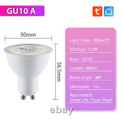 4X GU10 5.5W Smart WiFi LED Light Bulbs RGB/CWithWW Dimmable Spotlight for Alexa
