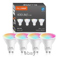 4X LED GU10 E14 E27 Smart Light Bulbs RGB WiFi Dimmable Spotlight Google/Alexa